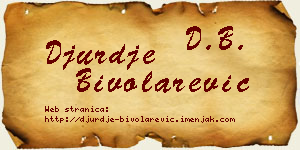 Đurđe Bivolarević vizit kartica